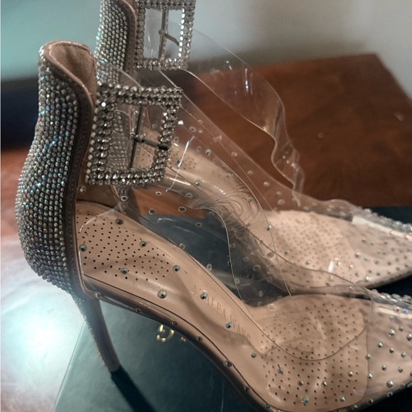 Sparkling Rhinestone-Studded Transparent Heels - Picture 5 of 6